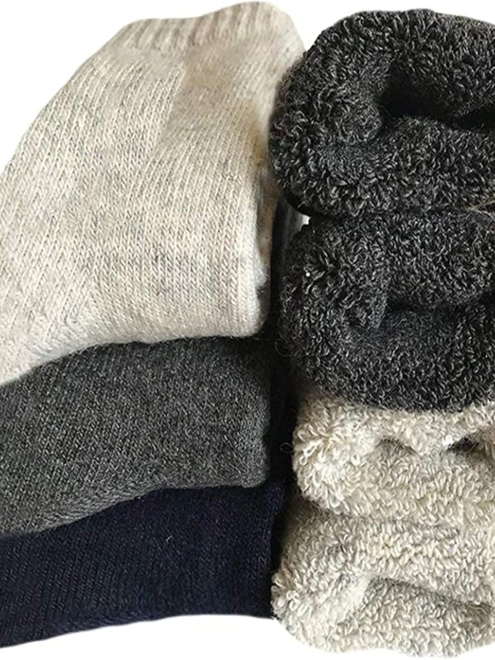 Mens Heavy Thick Wool Socks - Soft Warm Comfort Winter Crew Socks Pack of 3/5,Mu